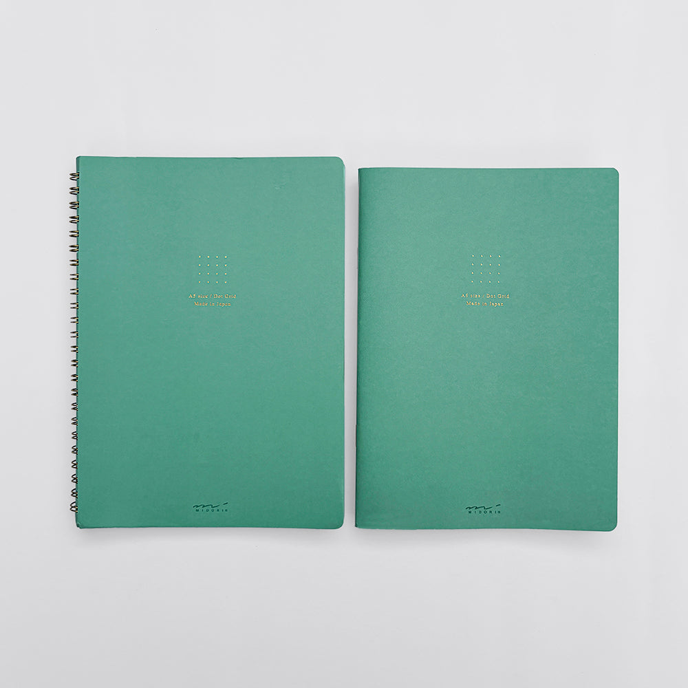 Set of 2 - Midori A5 Dot Ruled Colour Paper Pad & Ring Notebook