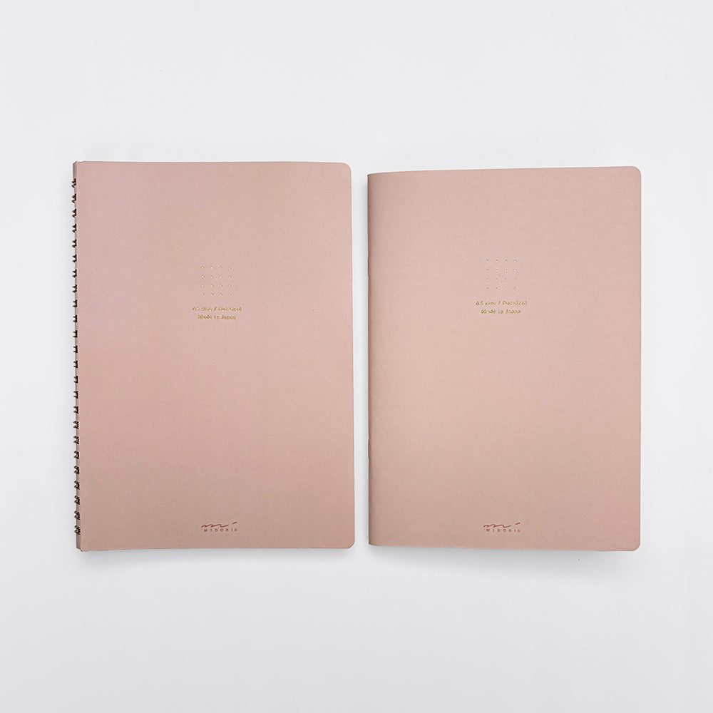 Set of 2 - Midori A5 Dot Ruled Colour Paper Pad & Ring Notebook