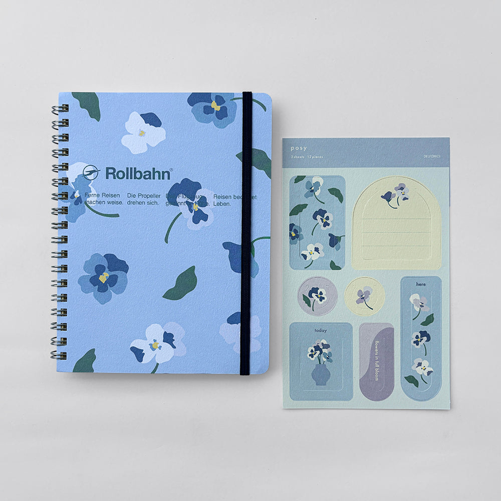 Delfonics Flower Notebook - B6 with Stickers