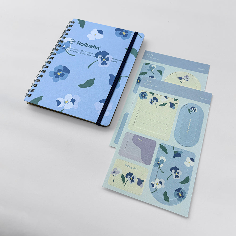 Delfonics Flower Notebook - B6 with Stickers