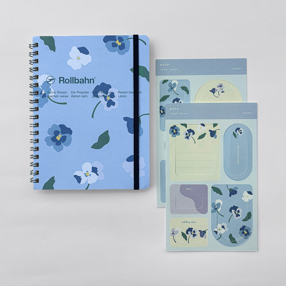 Delfonics Flower Notebook - B6 with Stickers