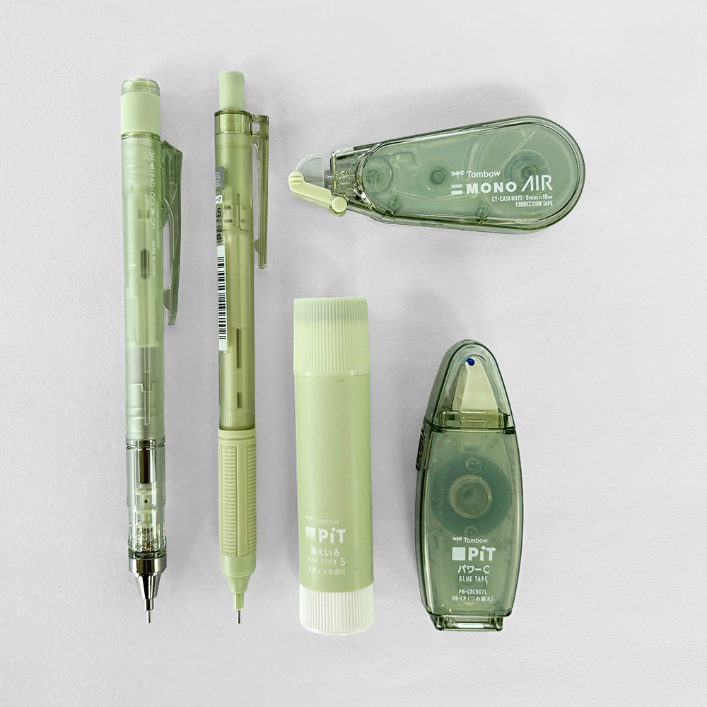 Tombow Green Monograph Grip Mechanical Pencil - Set of 5