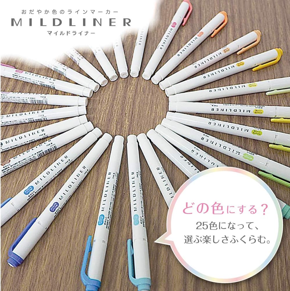 Zebra Midliner Highlighters - Set of 25